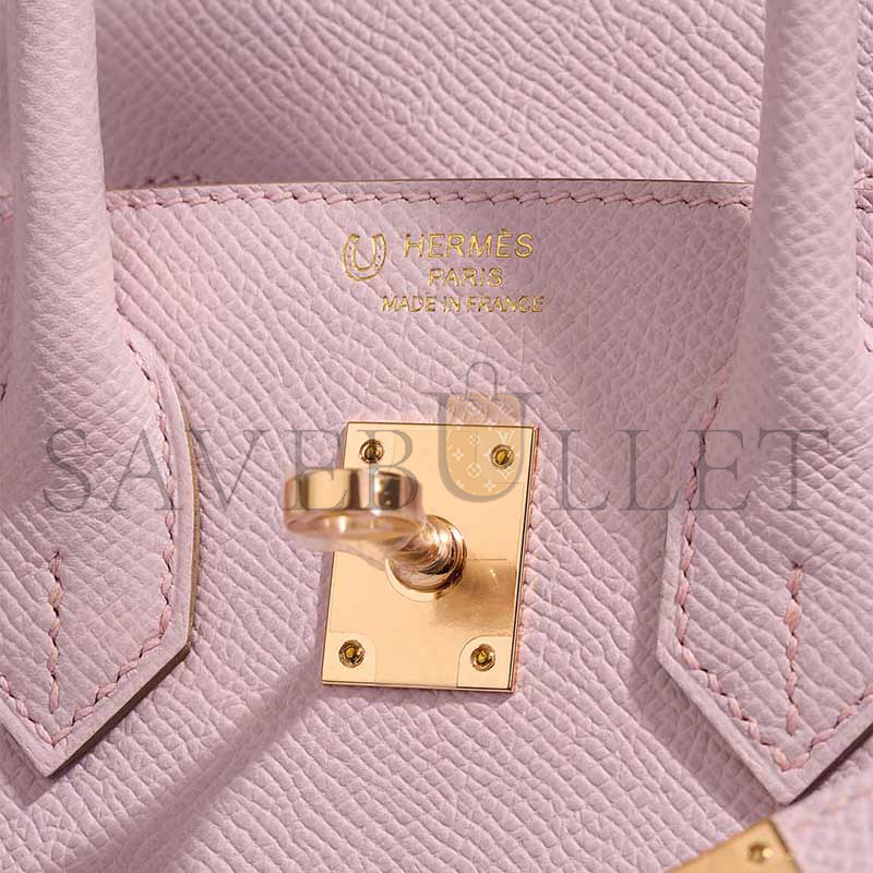 H**mes MASTER BIRKIN 25 EPSOM ROSE-GOLD HARDWARE ROSE SAKURA 635247 (25*20*13cm)
